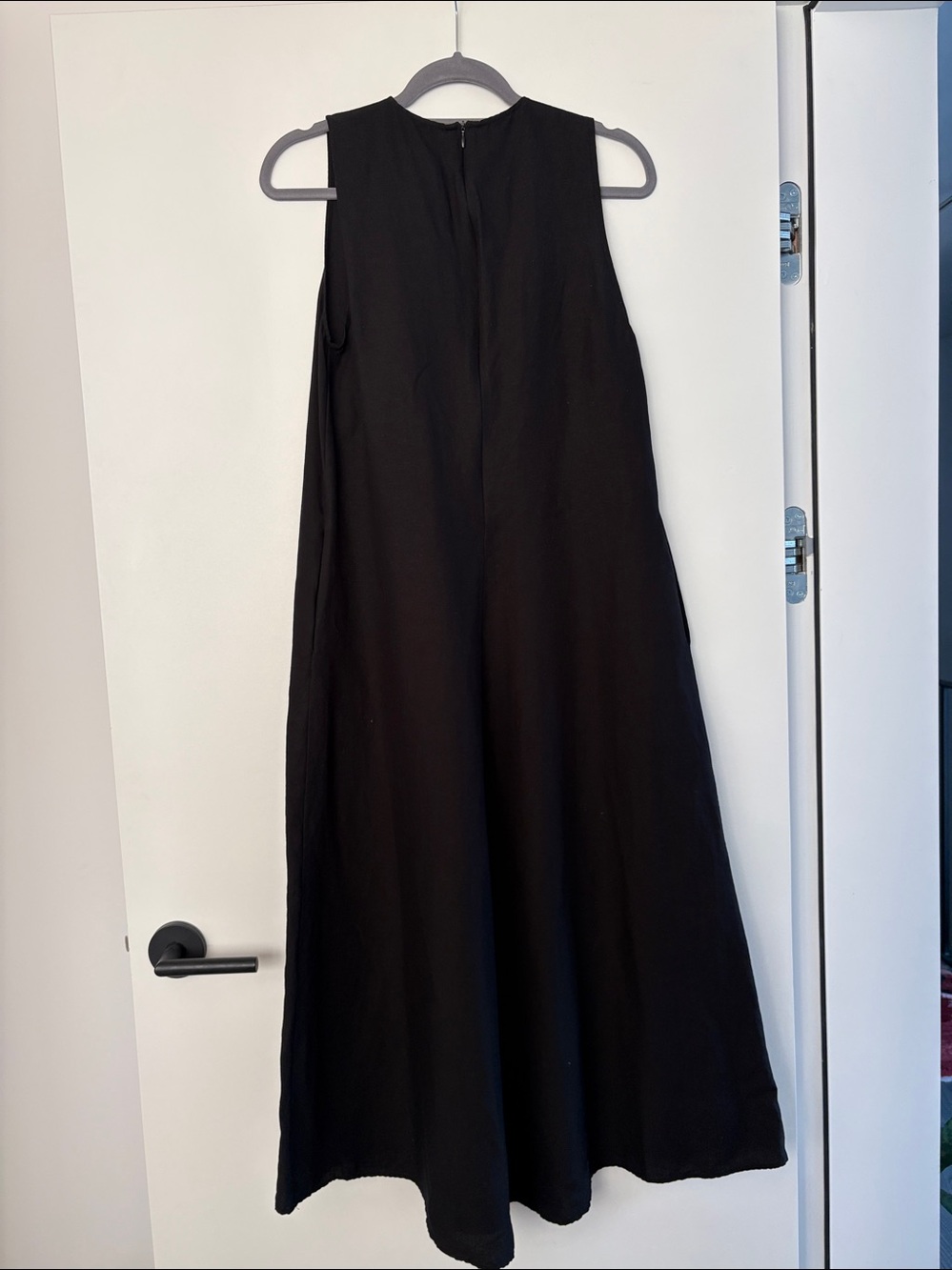 Zara Black Linen Blend A Line Maxi Dress S EUC - Picture 5 of 6